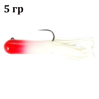 Джиг-головка Fox Rage Baby Tube 80mm / Крючок 3/0 5g - Red Head (3 шт. в уп.) NJH120