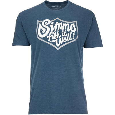 Футболка Simms Fish It Well Badge T-Shirt, Sailor Blue Heather, XXL