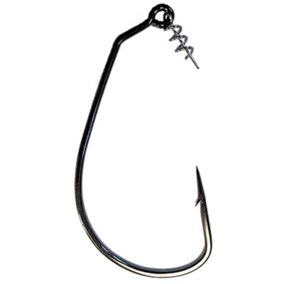 Крючок офсетный со спиралью HANZO Offset worm Sping Lock BLN №5/0 (уп. 25шт.)