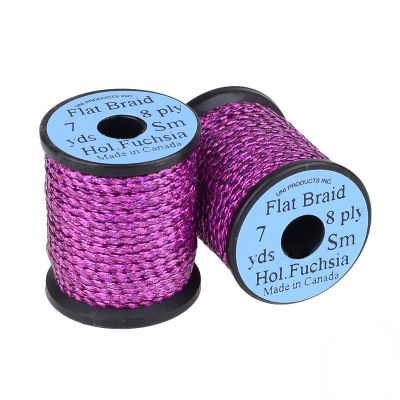 Нить UNI Flat Brat 8ply holographic fuschia