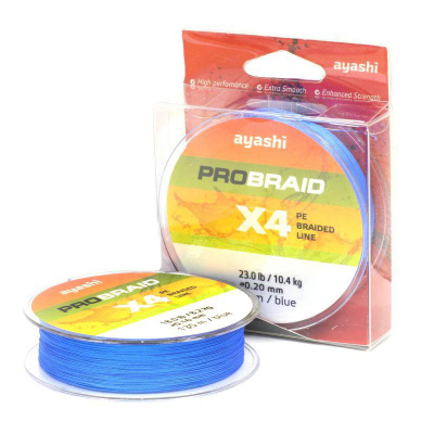 Плетеный шнур Ayashi Pro Braid-X4 Blue 135m d-0,10mm