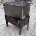 Коптильня двухъярусная "Следопыт" 498х304х260 мм с поддоном для сбора жира, сталь 1 мм