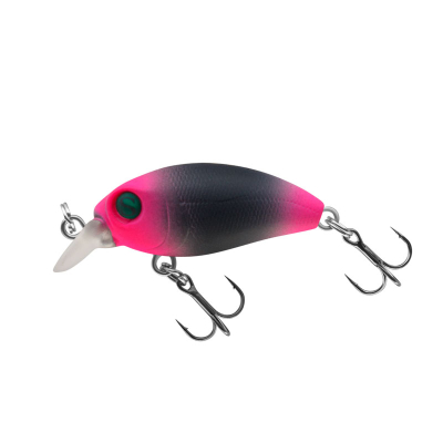 Воблер Sprut Rini Crank 32F (Floating/32mm/2,7g/0,1-0,6m/BKPN) + Два Одинарных Крючка (S-75M #6)
