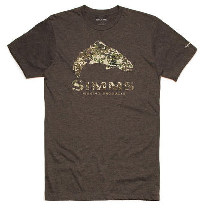 Футболка Simms Trout River Camo T-Shirt, Brown Heather, XL