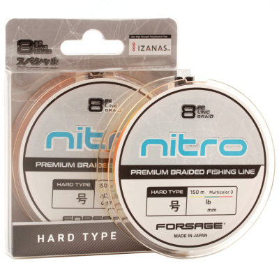 Шнур Forsage Nitro 8 Braid Hard Type 150 m 3 Colors # 0.4