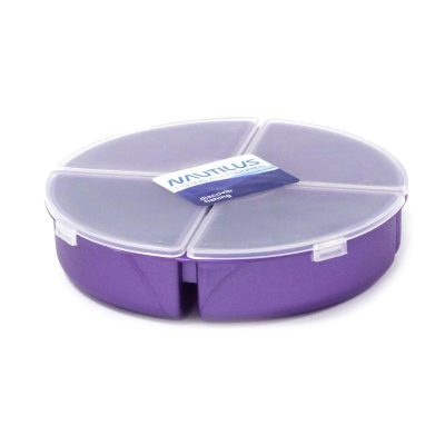 Коробка круглая четырехсекционная Nautilus Round Tackle Box d-12см H-2,8см*
