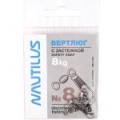 Вертлюг одинарный с застёжкой Nautilus Safety snap NE0105 # 8+0