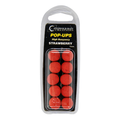 Бойлы плавающие Cotswold Baits Future Strawberry Pop-Up Reg 15mm, 10шт BP0019 (клубника)