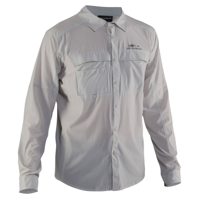 Рубашка Grundens Hooksetter LS Shirt, Glacier Grey - S
