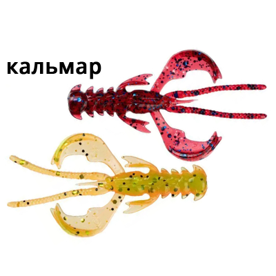 Силиконовая приманка Crazy Fish Nimble 1.6" 49-40-73/5d-6 кальмар цв. blue ruby (синий рубин)/orange-chart (оранж-шартрес)