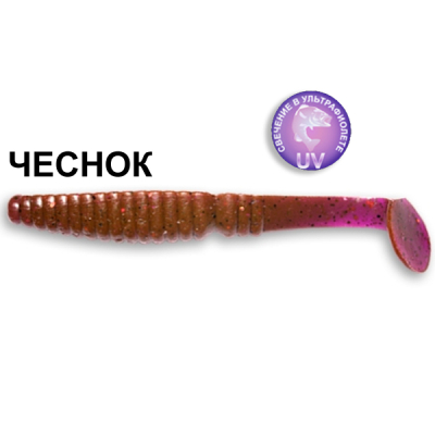 Силиконовая приманка Crazy Fish Scalp Minnow 7-8-12-5 чеснок цв. ultraviolet (ультрафиолет)