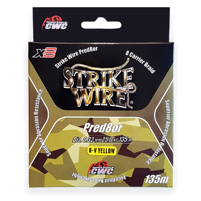 Шнур плетеный Strike Wire Pred8or X8 0,36mm 30kg 135m - H-V Yellow (жёлтый) 9930221