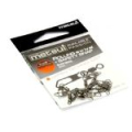 Вертлюги с застежкой Metsui Rolling Swivel With Safety Snap цвет black, размер № 8, в уп. 12 шт.