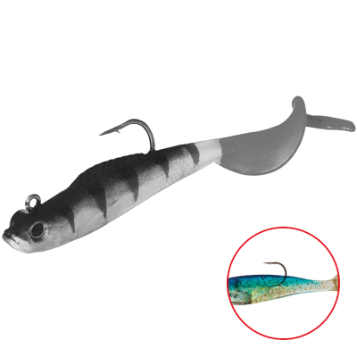 Силиконовая приманка оснащенная Mikado Crystal Fish WXH-55-10см цв. 64 (1уп.-2шт.)