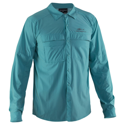 Рубашка Grundens Hooksetter Long Sleeve Shirt Dusty Turquiose, 3XL