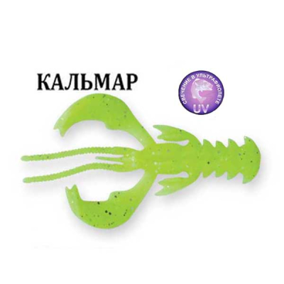 Силиконовая приманка Crazy Fish Nimble 3.2" 72-80-54-6-F кальмар цв. green acid (зеленая кислота)