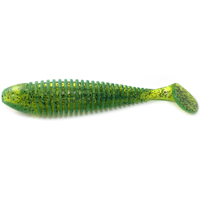 Силиконовая приманка Boroda Baits Shemaya 180мм цвет "ЖАБЬЯ ИКРА" (Fluo Chartreuse Black Flakes)