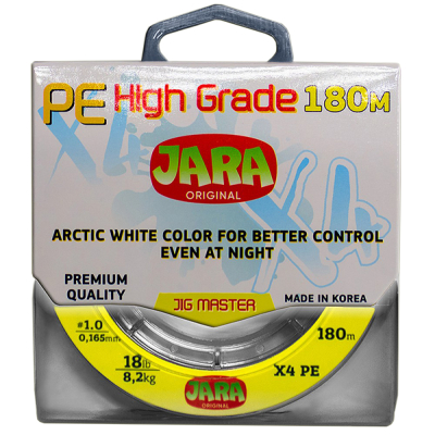 Плетеный шнур Jara Jig Master X4 PE # 1.2 D-0.185 мм