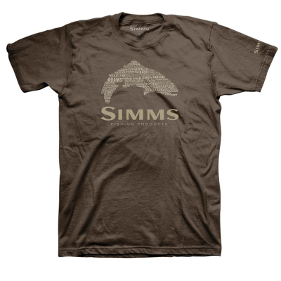 Футболка Simms Stacked Typo Logo T-Shirt - Trout, Brown, XL