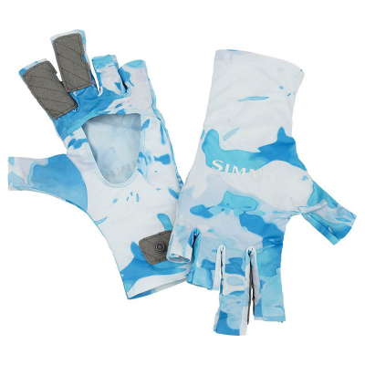 Перчатки Simms SolarFlex SunGlove, Cloud Camo Blue, L