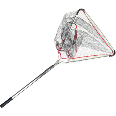 Подсачек Kaida A02-70 треугольный складной, серая сетчатая ткань с ПВХ покрытием, металлик ручка