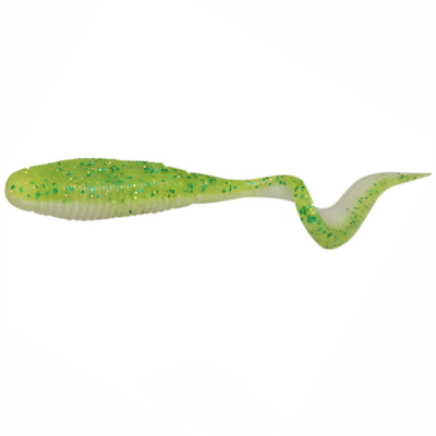 Силиконовая приманка Jackall Rhythm Curly 5" (5 шт.) цв. chartreuse back shad