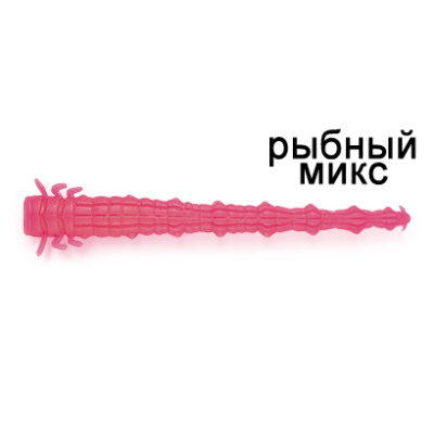 Силиконовая приманка Ojas Assa SW53, Pink (fluo),16шт/банка, аромат Рыбный микс