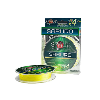 Шнур Sprut Saburo Soft Ultimate Braided Line x4 ( 95m/Fluo Yellow/0,12mm/9,1kg)