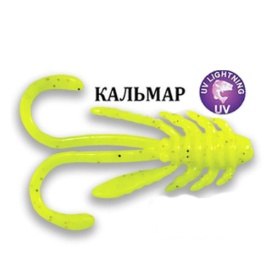 Силиконовая приманка Crazy Fish Allure 2" 47-52-6-6 кальмар цв. chartreuse (шартрез)