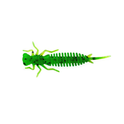 Силиконовая приманка Garry Angler Larva 2" 10 шт/Чеснок цвет #Зеленый с блестками