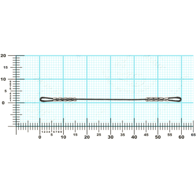 Соединительное звено для стингера из титана Vido Craft 1х7, 60 мм, толщ. 0,5 мм, 20 кг, 3 шт/уп VD-7TiSLN-05-60