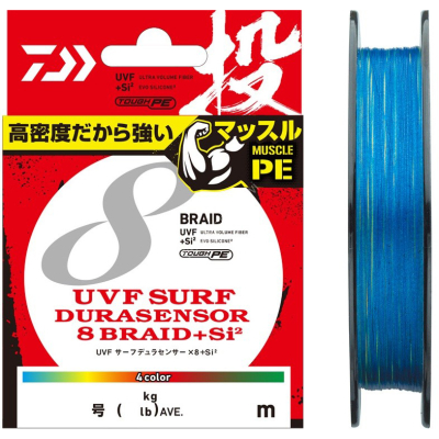 Леска плетеная Daiwa UVF Surf DuraSensor 8Braid +Si² [25m x 4colors] 250m #0.6 (11lb) (4550133173738)