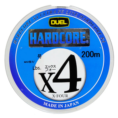 Шнур PE DUEL HARDCORE X4 200m H3247 5Color #1.0 8.0kg (0.171mm)