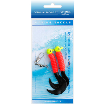 Система поводков на треску Mikado Pilk Twist Jighead Rig (2 x 3g,/7.5cm, крючки №1) (LS-A007-2X3Y-03)
