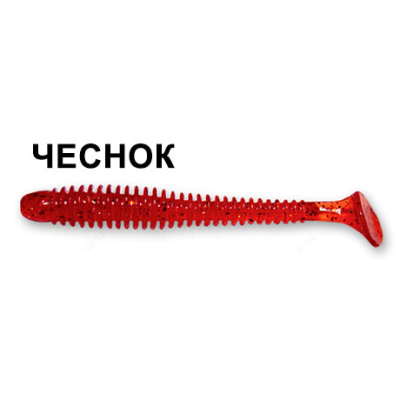 Силиконовая приманка Crazy Fish Vibro Worm 3-5-11-5 ж.чеснок цв. ruby (рубин)