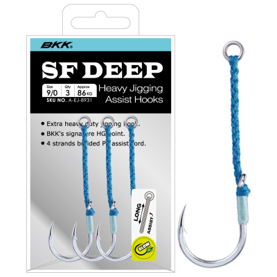Крючок-ассист BKK SF DEEP - Long Bright Tin #8/0 (3шт)