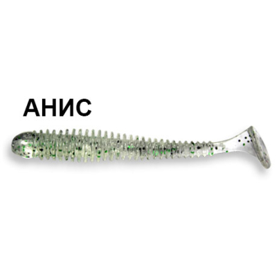 Силиконовая приманка Crazy Fish Vibro Worm 3-50-7-1 анис цв. ghost (призрак)