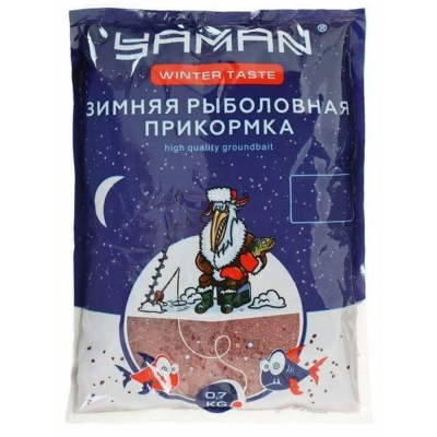 Прикормка Yaman Winter Taste зимняя увлажненная (мотыль), цв. красный, 700 гр.