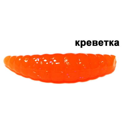Силиконовая приманка Kosadaka Maggot 30, банка (12шт), запах креветки, цвет OR (orange)