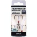 Крючок тройной BKK с опушкой Feathered Spear 21-SS (A-ET-6182) #5 (3шт) White