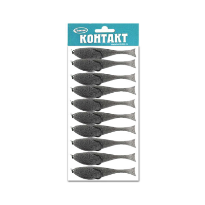 Поролоновая рыбка Контакт (двойник) 12 см. серая