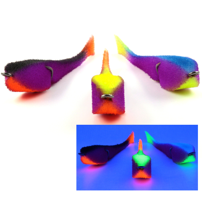 Мормыш Набор Классических Поролоновых рыбок с поджатым двойником №5 (цв. 21,22,23), длина 12 см, 3 шт/упак