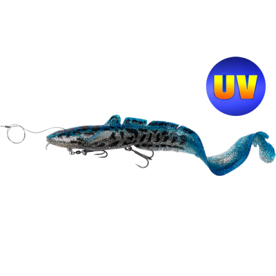 Приманка Savage Gear 3D Line Thru Burbot 50cm 435g Fast Sinking цв. Blue Silver UV (72400)