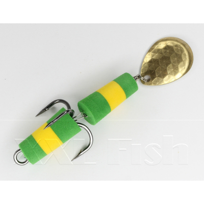 Приманка Мандула "Флажок" XXL Fish Модель 30 цв. ЗеленоЖелтоЗеленый