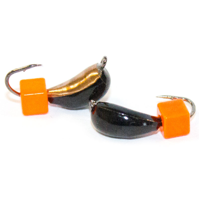 Мормышка Уралка №2 (чм)+ куб лат оранжевый(0,8)