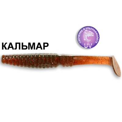 Силиконовая приманка Crazy Fish Scalp Minnow 4" 18-100-14-6 кальмар цв. UV Motor Oil (УФ моторное масло)