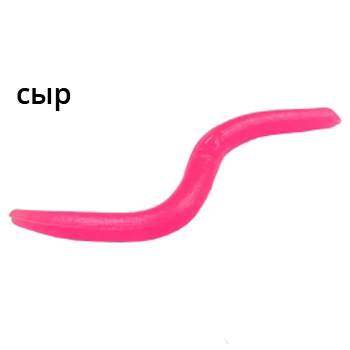 Силиконовая приманка Trout Zone Wake Worm-2 3.2" Сыр цв. розовый