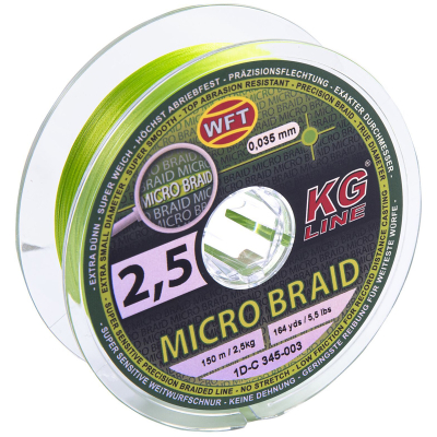 Леска плетёная WFT KG Micro Braid Chartreuse 150/0040