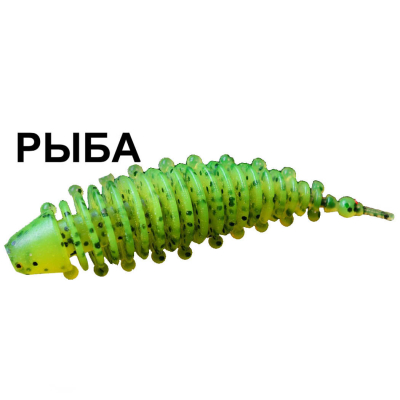 Мягкая приманка Boroda Baits Ayra Magnum цв. Шартрез с чёрн. блёстками,  аттр. "Рыба", 5 шт./уп.