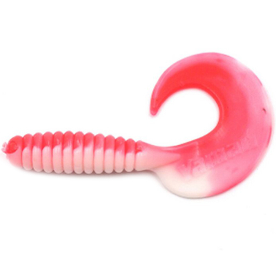 Силиконовая приманка Yaman Pro Spiral 4" цвет #27 - Red White (уп.5 шт)